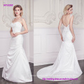 Fantasy Spaghetti Lace Strap with Sweetheart Neckline Pleated Wedding Dress